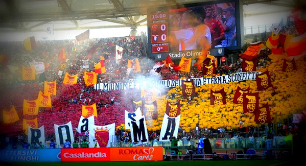 Curva Sud coreografia nome eterna sconfitta derby