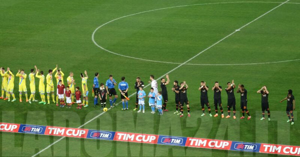 squadre presentazione napoli roma coppa italia