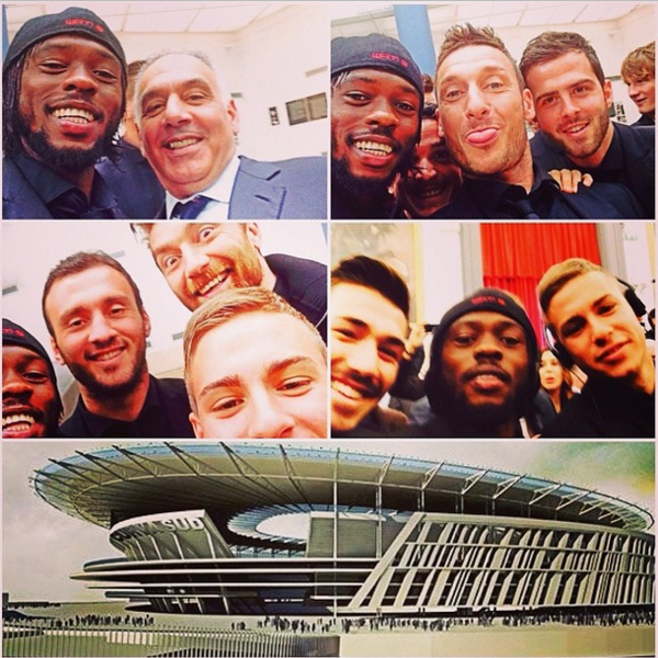 collage selfie gervinho presentazione stadio