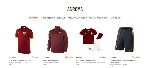 nike store materiale as roma 2014