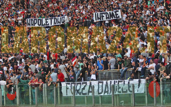 Striscioni Napoletano infame Daniele libero Roma-Juve 12.5.14