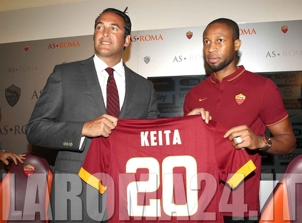 PRESENTAZIONE KEITA, ZANZI-KEITA MAGLIA ROMA MEZZOBUSTO 140714