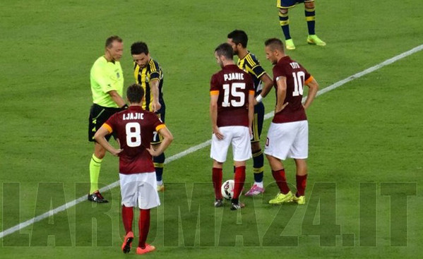 pjanic ljajic totti Presentazione Roma Fenerbahce 19.08.14