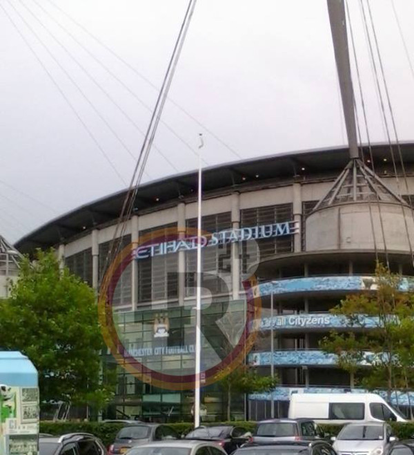facciata stadio etihad stadium Manchester City-Roma, vigilia 29.9.2014