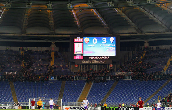 curva sud svuotata contestazione 2 Europa League, Roma-Fiorentina 19.03.2015