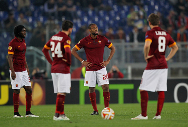 gervinho ljajic keita tristi mani sui fianchi Europa League, Roma-Fiorentina 19.03.2015