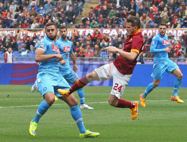 FLORENZI GHOULAM AZIONE ROMA NAPOLI 040415 MANCINI