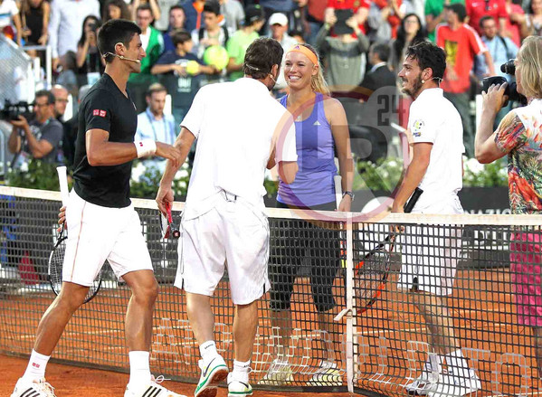 Tennis with Stars, djokovic totti wozniacki florenzi FOTO GINO