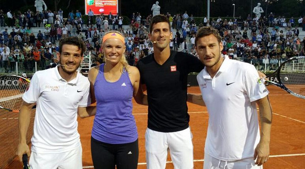 djokovic Totti, Florenzi e Wozniacki tennis with stars foro italico