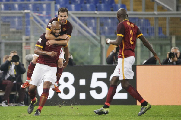 maicon pjanic esultano roma udinese