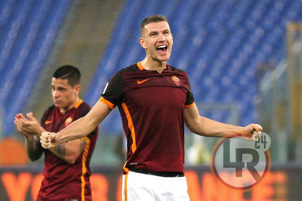 dzeko esulta roma-lazio 08.11.15