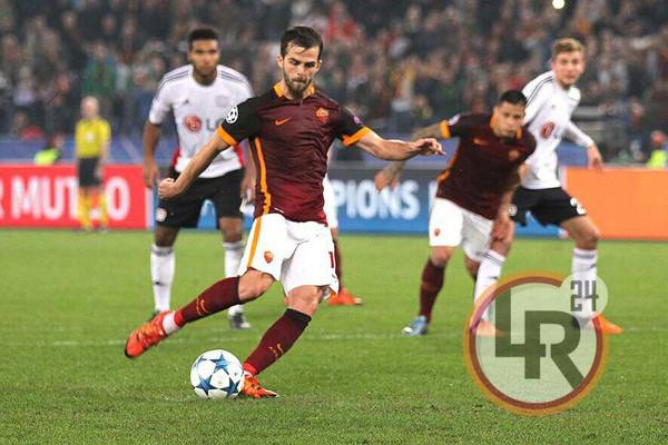 pjanic rigore Roma-Bayer 04.11.2015