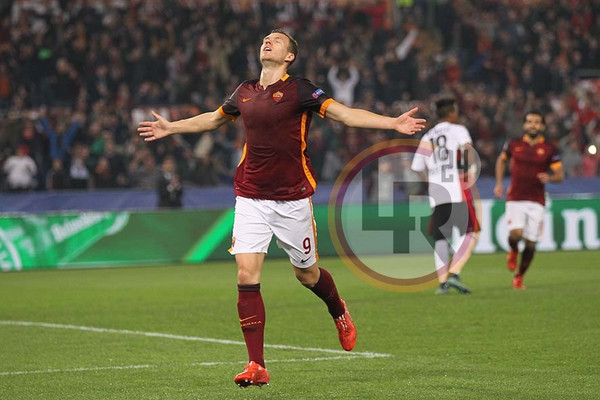 roma bayer leverkusen dzeko esultanza