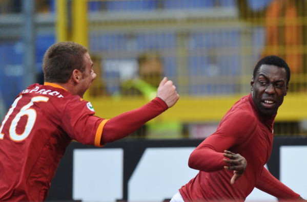 AS Roma's forward Stefano Chuka Okaka (R