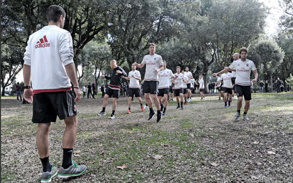 Milan allenamento villa borghese_foto twitter milan