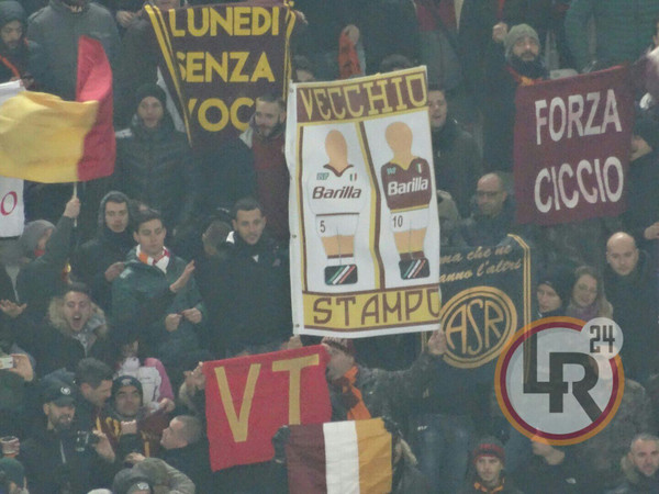 TiFOSI ROMA A TORINO STRISCIONE VECCHIO STAMPO LR24