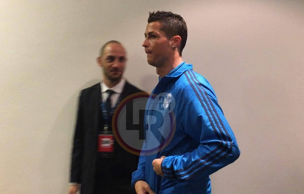 cristiano ronaldo arriva conferenza stampa pre Roma-Real Madrid 16.02.16