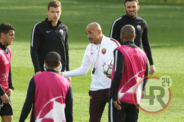 Spalletti gruppo  allenamento Trigoria rifinitura pre Real 16.02.16