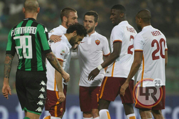 salah dopo gol sassuolo roma mancini