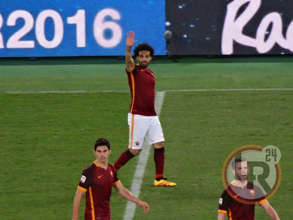 Salah saluta esultanza Roma-Fiorentina 04.03.16