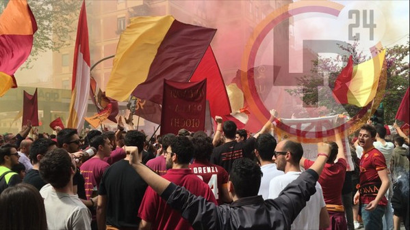 tifosi curva testaccio corteo (5)