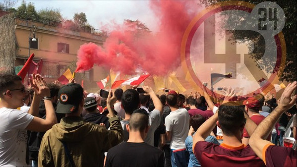 tifosi curva testaccio corteo