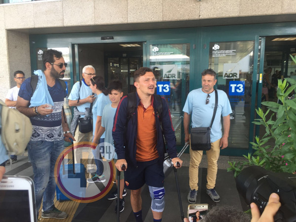 mario rui stampelle arrivo fiumicino