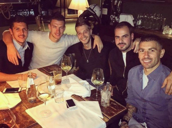 dzeko a cena con jovetic e kolarov_instragram jovetic