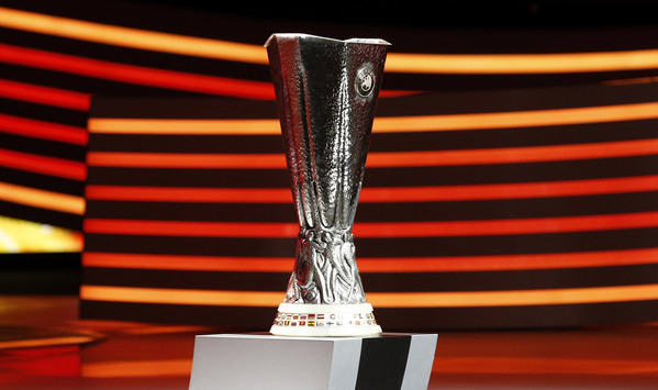 logo The UEFA Europa League trophy is seen on stage following the draw for the 2014/2015 UEFA Europa League soccer competition at Monaco's Grimaldi Forum in Monte Carlo