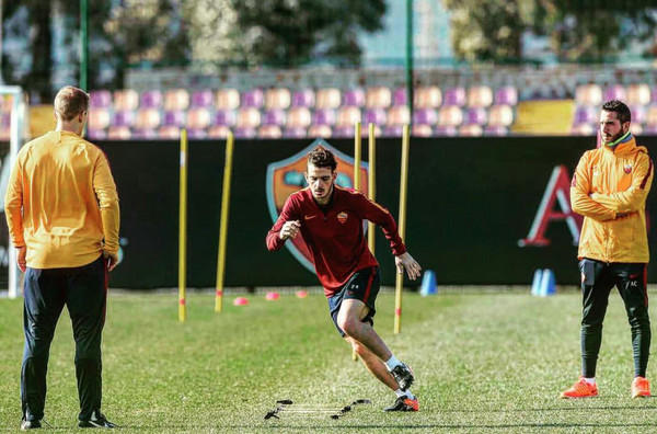 Florenzi allenamento Trigoria