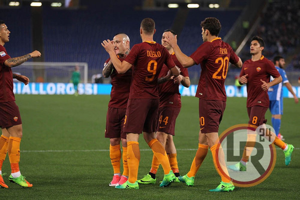 roma empoli esultanza squadra