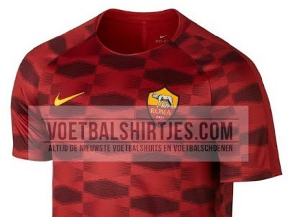 Maglia pre match roma nike 2017 2018 anticipazione