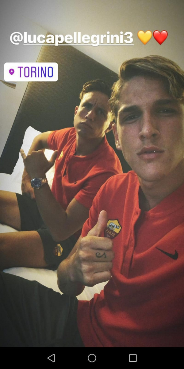 Storia instagram zaniolo con luca pellegrini Torino-Roma