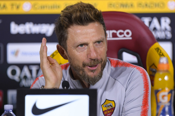 AS Roma, conferenza stampa dell'allenatore Eusebio Di Francesco