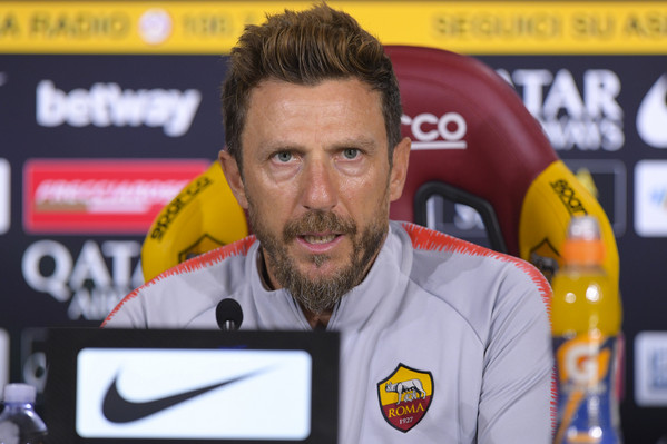 AS Roma, conferenza stampa dell'allenatore Eusebio Di Francesco