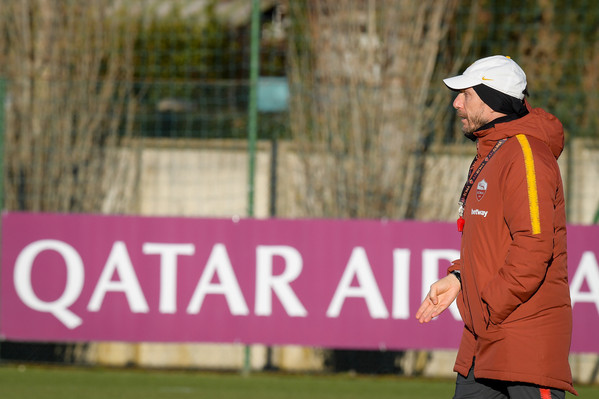 Trigoria, sessione di allenamento dell'AS Roma