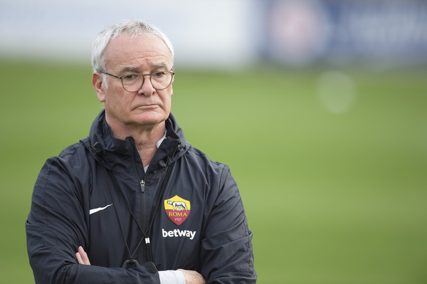 AS Roma, il primo allenamento del nuovo allenatore Claudio Ranieri