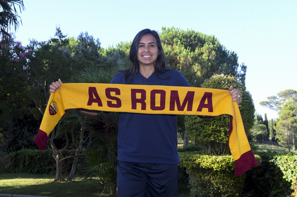 AS Roma, Andressa Alves durante le visite mediche a Villa Stuart