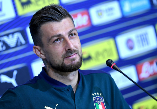 Raduno della Nazionale italiana di calcio - Francesco Acerbi e Leonardo Spinazzola  in conferenza stampa