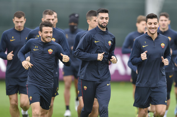 AS Roma, sessione di allenamento mattutino a Trigoria