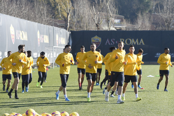 AS Roma, sessione di allenamento a TrigoriaAS Roma, sessione di allenamento a Trigoria