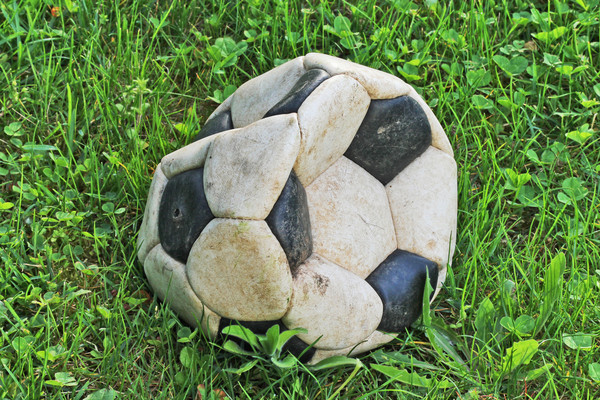 34658930 - old deflated soccer ball