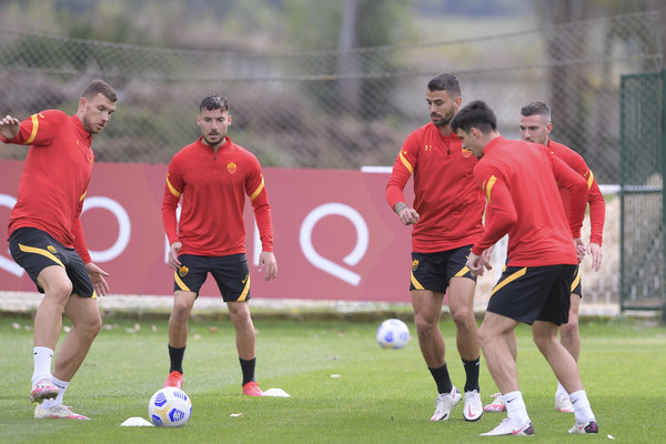 AS Roma, sessione di allenamento a TrigoriaAS Roma, sessione di allenamento a Trigoria