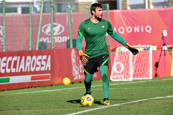 L'AS Roma in allenamento a Trigoria