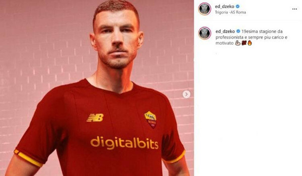 Edin Dzeko maglia New Balance Instagram