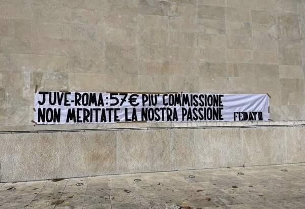 striscione Fedayn Juve-Roma