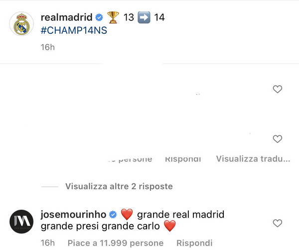 Mourinho ig commento Real