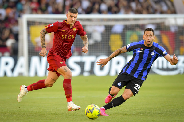 mancini e calhanoglu roma inter