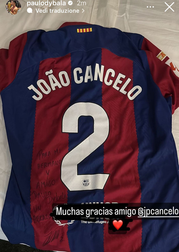 maglia cancelo dedica dybala