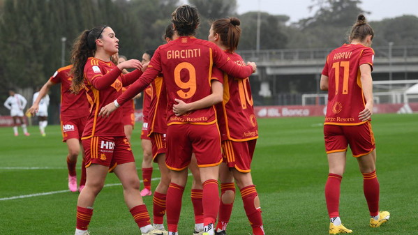 coppa italia femminile roma-milan esultanza squadra